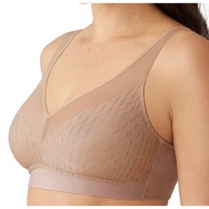 Wacoal Elevated Allure Wirefree Bra 36G Sand Mesh Unlined Comfort Neutral Nude